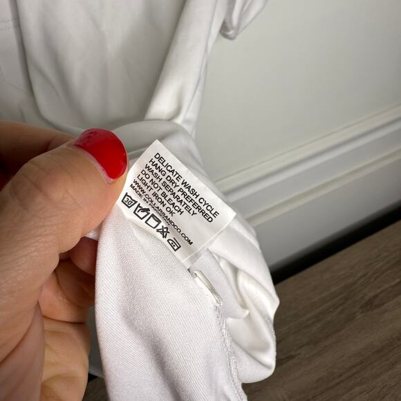 Collars & Co Dress Collar Polo Mens White Shirt Medium Performance Golf Casual - Picture 4 of 8